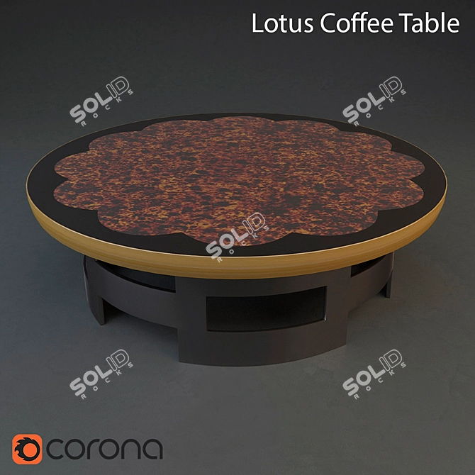 Modern Lotus Coffee Table: Stylish Design & Superior Craftsmanship 3D model image 1