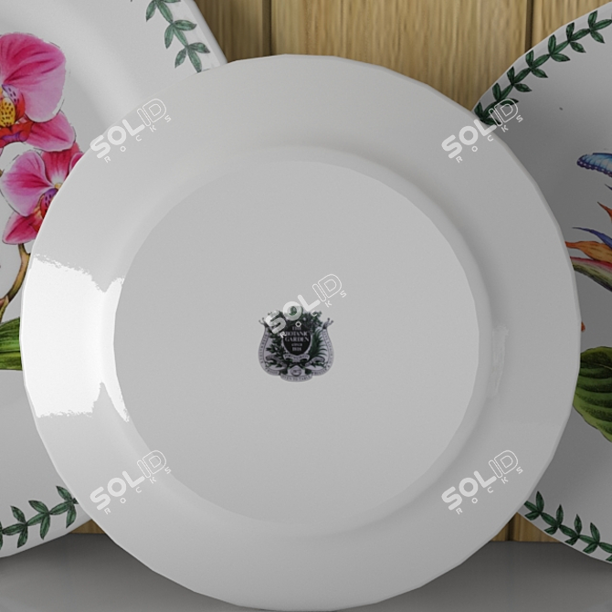 Botanic Garden Flower Collection: Porcelain Dishes Set 3D model image 3