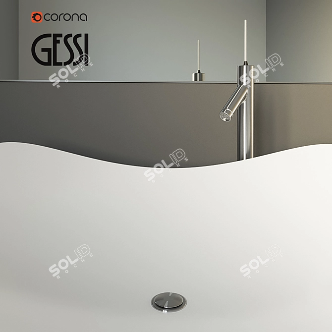 Gessi Washbasin-Bowl with Mixer: Luxurious and Elegant 3D model image 2