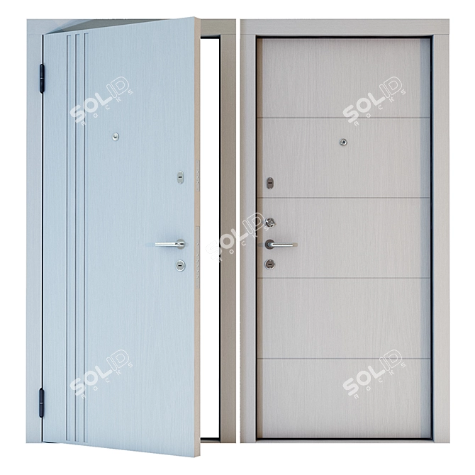 YurStal Line: Modern Steel Doors 3D model image 1