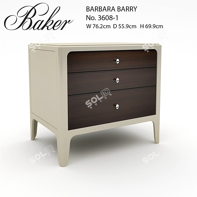 Barbara Barry Soft Corner Bedside Chest 3D model image 1