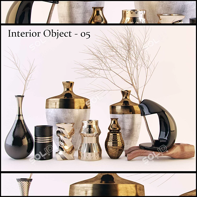 Modern Vase Collection - Set of 8 3D model image 1