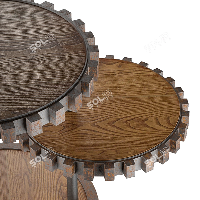 Industrial Sprockets End Table 3D model image 2