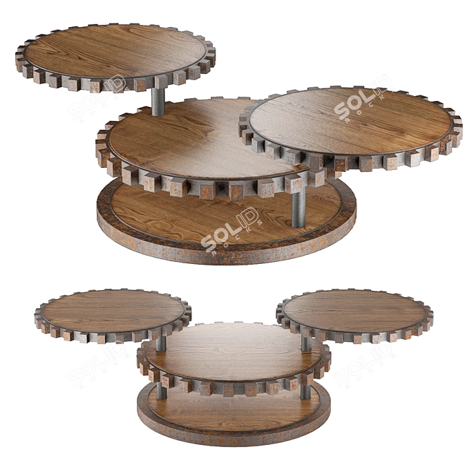 Industrial Sprockets End Table 3D model image 3