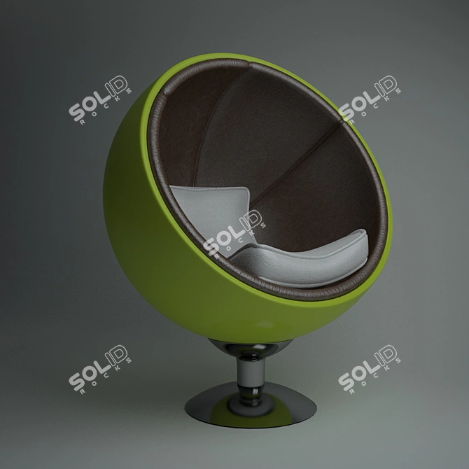 Elevate Your Interior with the Split Ball Chair 3D model image 1