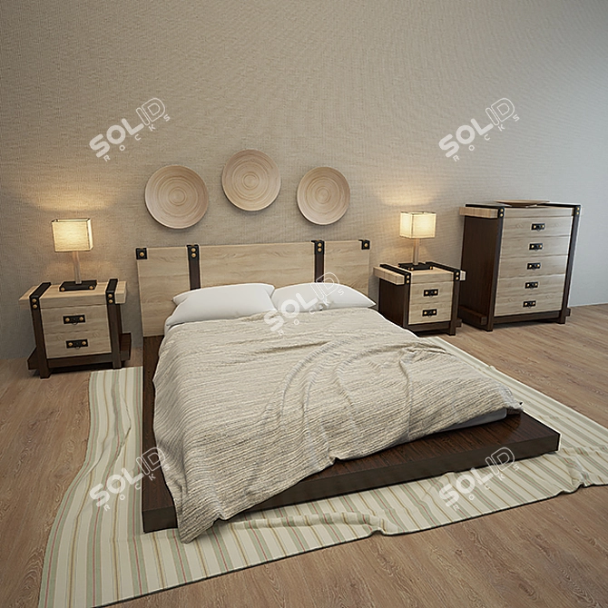 Dreamy Slumber: Bedroom Furniture Set 3D model image 1