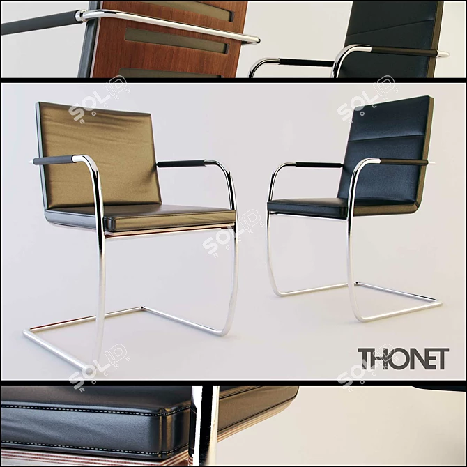 Thonet S60 & S61v Side Chair Set 3D model image 1