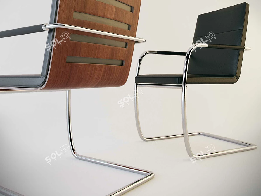 Thonet S60 & S61v Side Chair Set 3D model image 2
