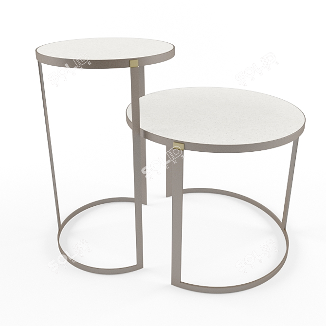 Modern Rustic Coffee Table Set 3D model image 1