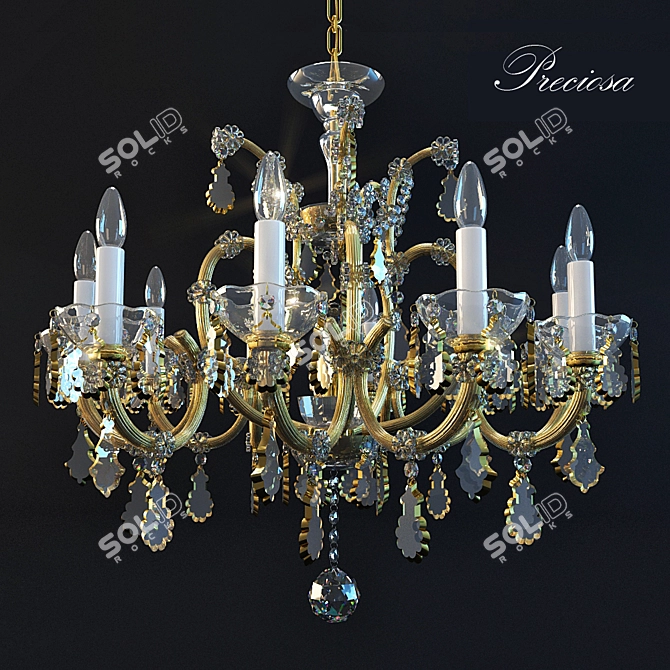 Elegant Preciosa Chandelier - Czech Craftsmanship 3D model image 1