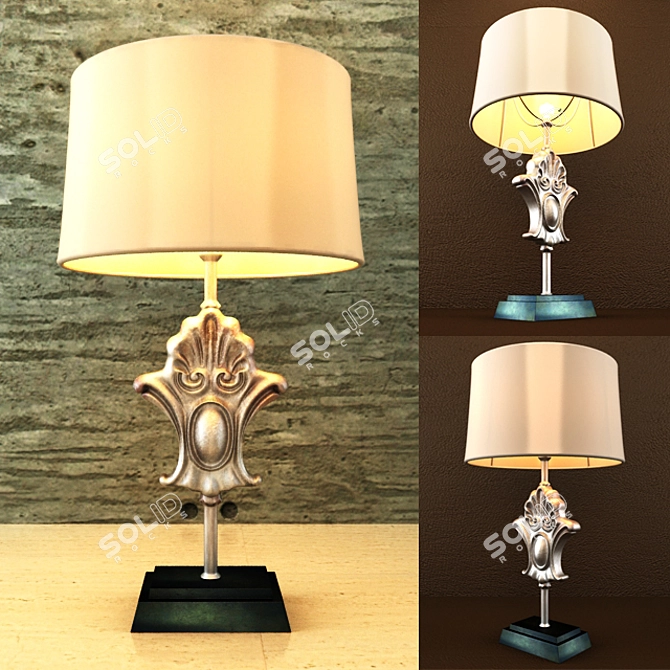 Handcrafted Metal Ethnic Table Lamp 3D model image 1