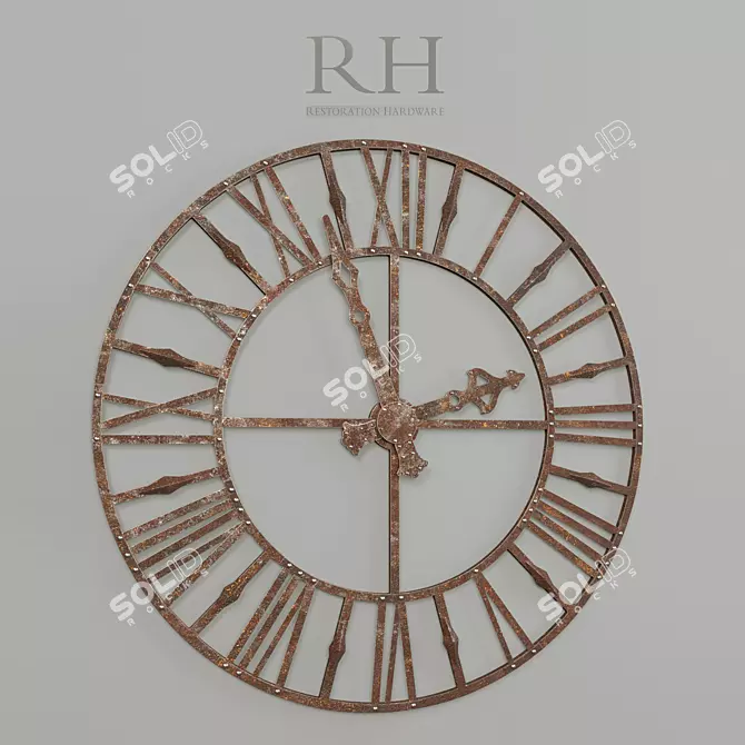 Belgium Tower Clock - Elegant Roman Numerals 3D model image 1