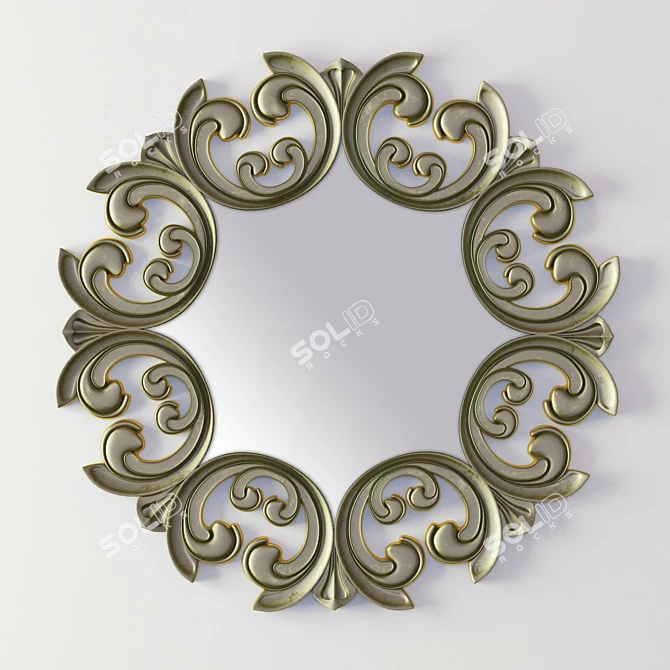 Round Wall Mirror - 1000mm 3D model image 1