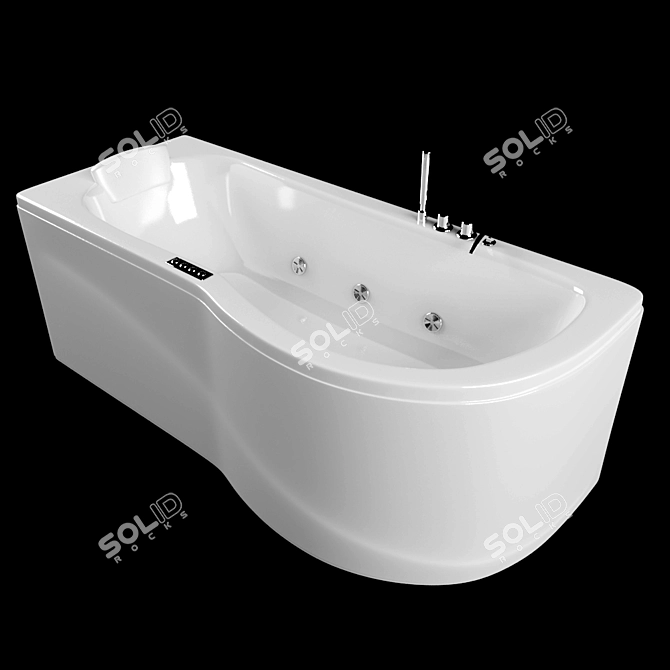 Luxury Acrylic Bathtub 3D model image 1