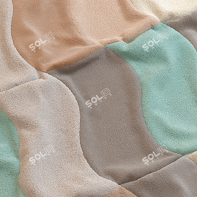 Elegant Home Carpet - 1700x1100mm 3D model image 2