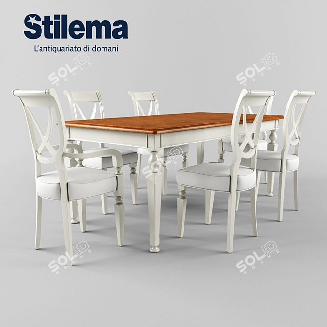 Stylish Table Set by Stilema 3D model image 1