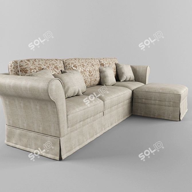 Chinese Sofa: Stylish and Affordable 3D model image 2