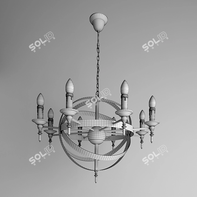 MW-LIGHT Castle Black Metal Chandelier 3D model image 2