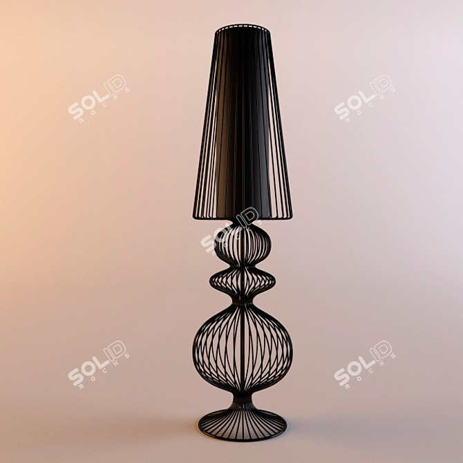 Sleek AVEIRO L Black Desk Lamp 3D model image 1