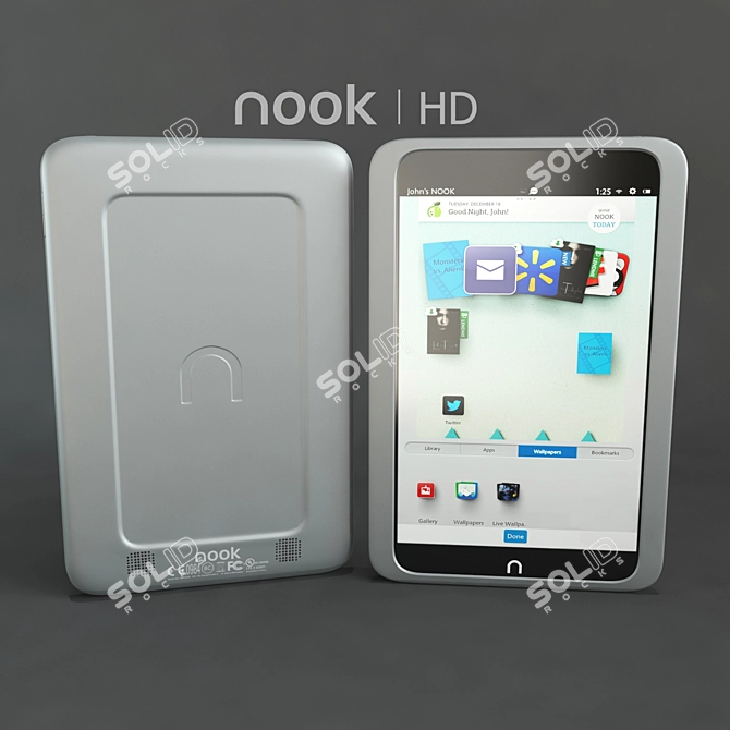 Title: Portable Reading Bliss with Nook HD 3D model image 1