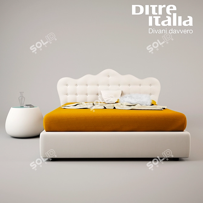 Ditre Italia Versailles Bed: Italian Elegance for Your Bedroom 3D model image 1