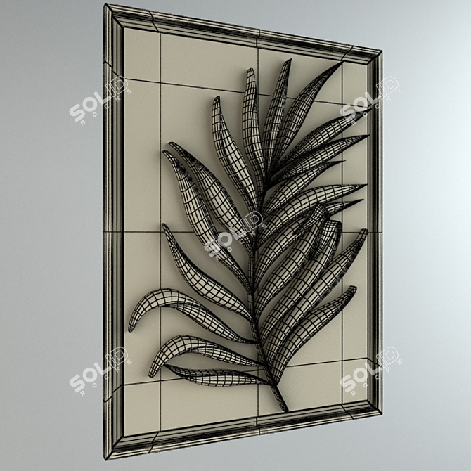 Exquisite Palm Leaf Decor 3D model image 3
