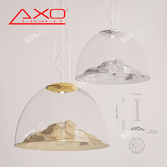 Mountain View Pendant Lamp 3D model image 1