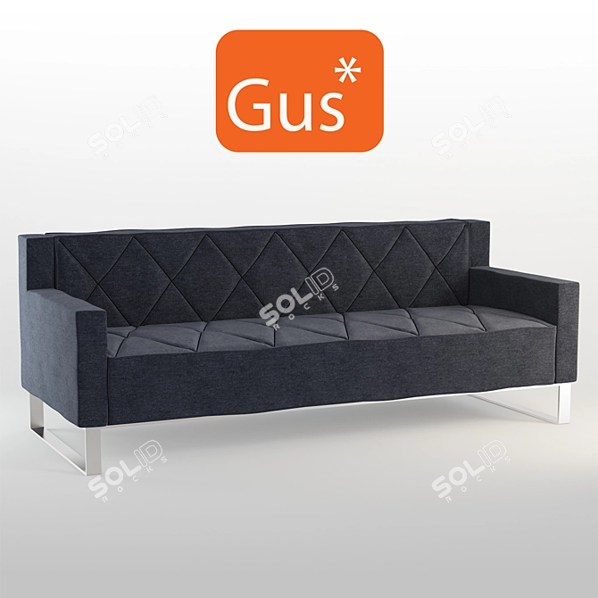 Sophisticated Diamond-Quilted Thatcher Sofa 3D model image 1