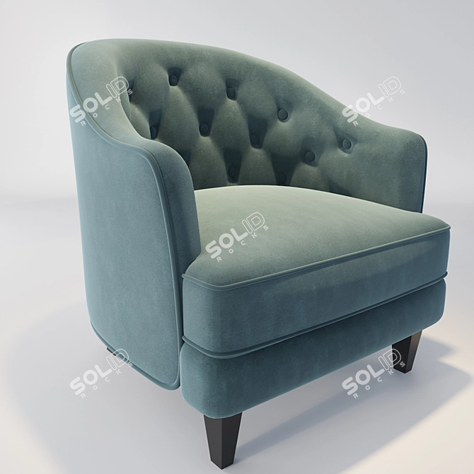 Elegant Vintage Armchair 3D model image 1