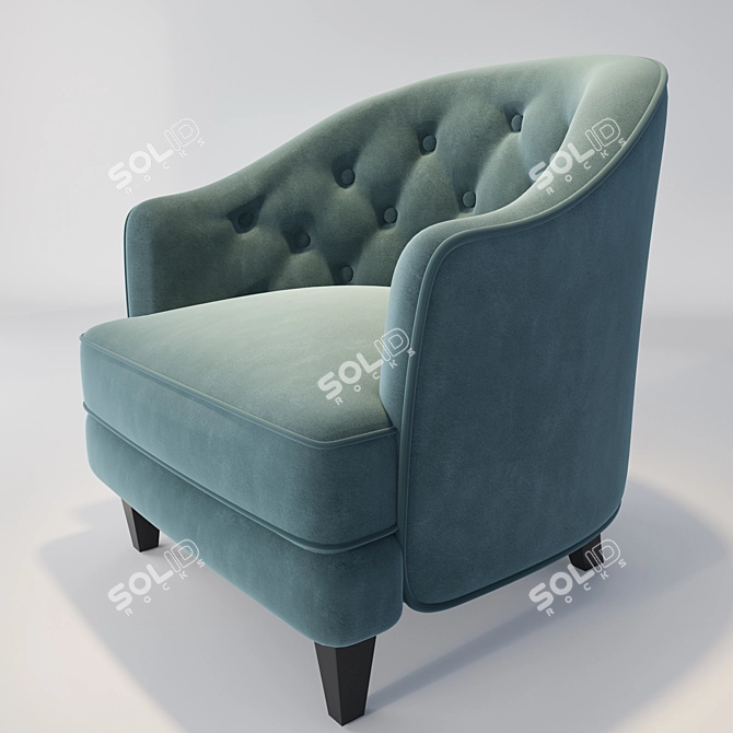 Elegant Vintage Armchair 3D model image 2