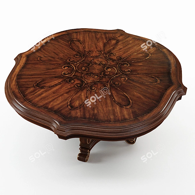 Elegant Grand Palais Dining Table 3D model image 2