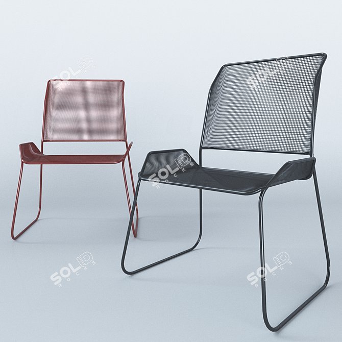 Metal Office Chair 3D model image 1