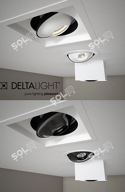 DeltaLight Grid Snap-In 82733: Versatile Recessed Spotlight 3D model image 3