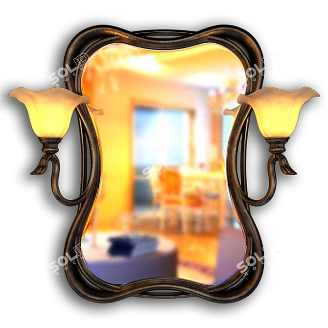 Glamour Glow Vanity Mirror 3D model image 1