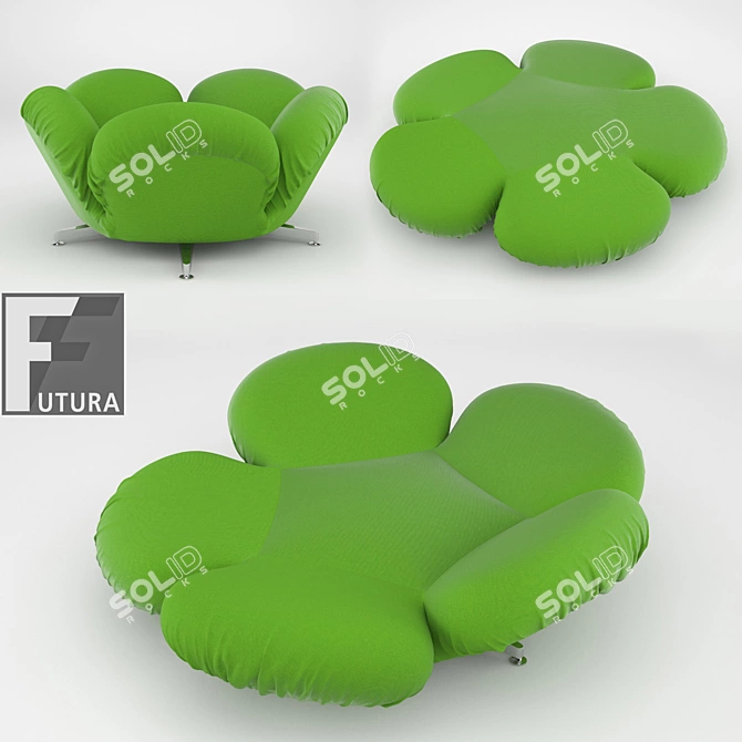 Futura Free Girevole Sofa: Italian Design, 220cm Diameter, Height 38cm 3D model image 1