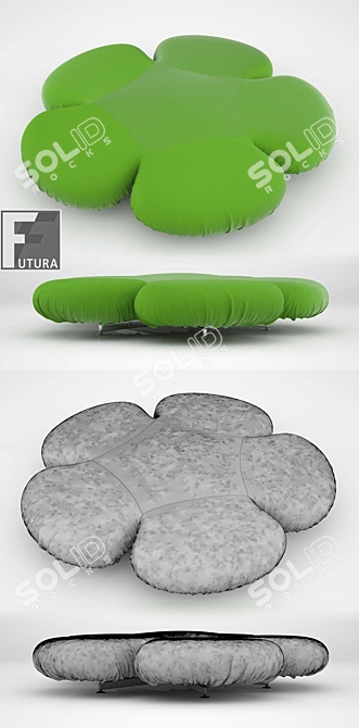 Futura Free Girevole Sofa: Italian Design, 220cm Diameter, Height 38cm 3D model image 2