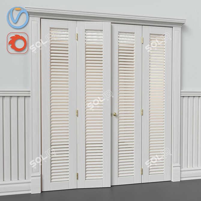 Modern Dressing Room with Wall Panel 3D model image 1