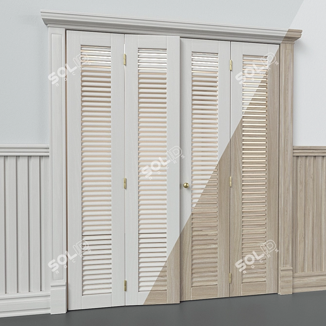 Modern Dressing Room with Wall Panel 3D model image 2