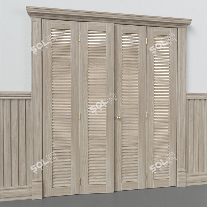 Modern Dressing Room with Wall Panel 3D model image 3