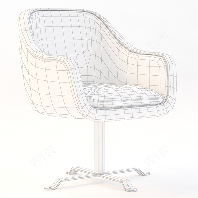 Elegant Bronze Bumper Lounge Chair 3D model image 2