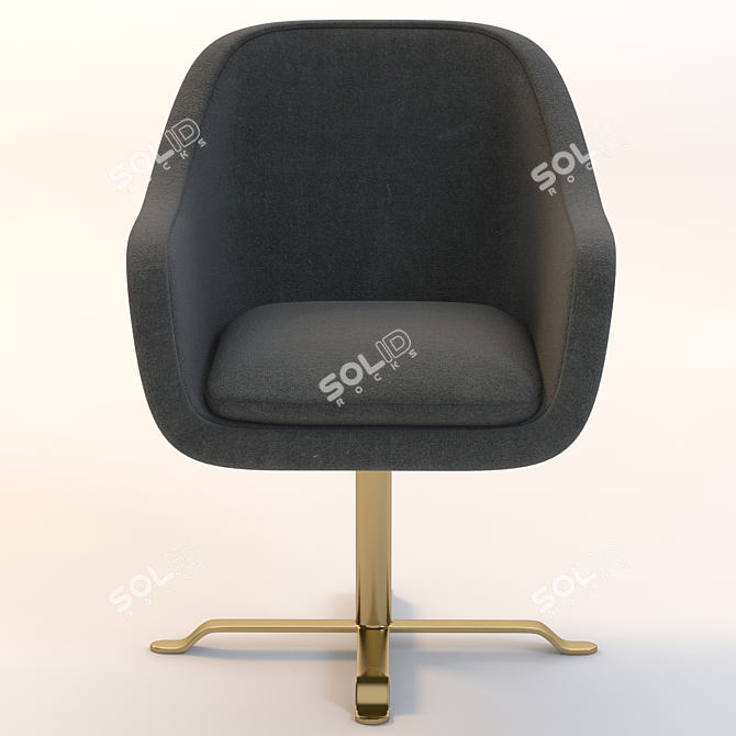 Elegant Bronze Bumper Lounge Chair 3D model image 3