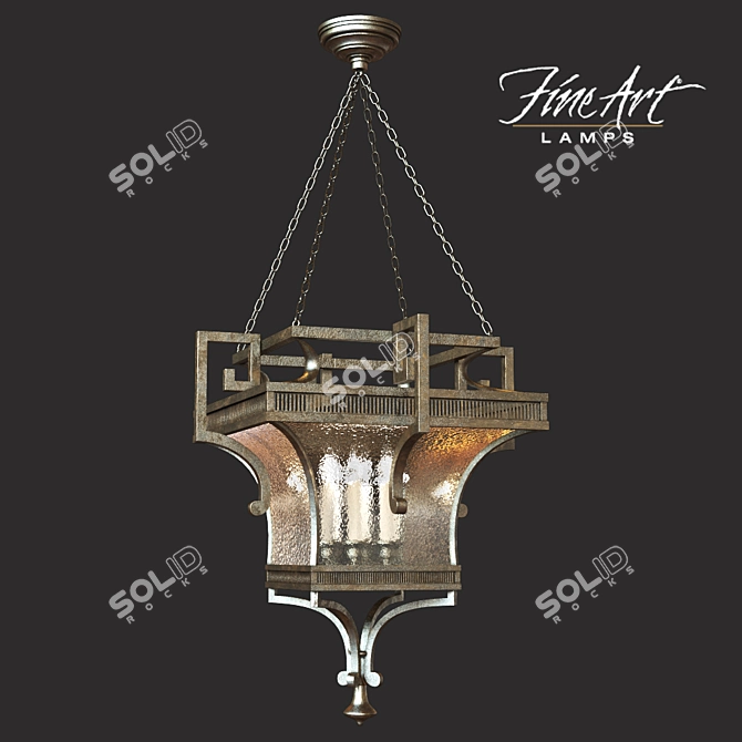 Driftwood Silver Chandelier | Fine Art Lamps Villa Vista 3D model image 1