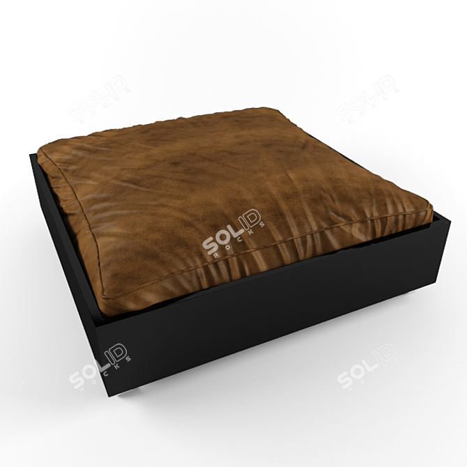 Modern Leather Pouf: Sleek, Stylish Comfort 3D model image 1
