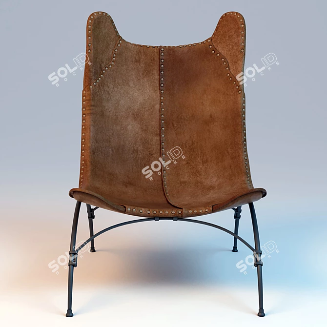 Rustic Safari Camp Chair 3D model image 2