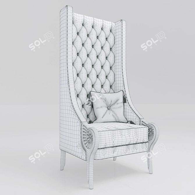 Elegant Alexandra Armchair 3D model image 2