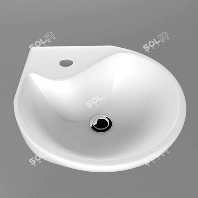 Sleek Corner Washbasin: Devit 3D model image 2