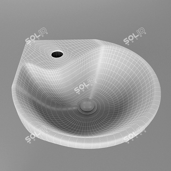 Sleek Corner Washbasin: Devit 3D model image 3