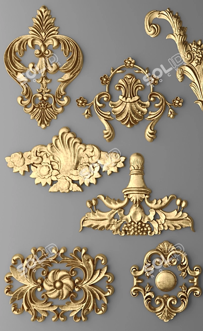 Stunning Stucco Decor Set 3D model image 2