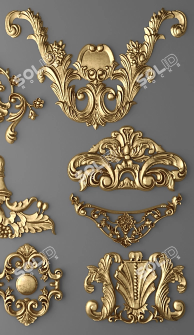 Stunning Stucco Decor Set 3D model image 3