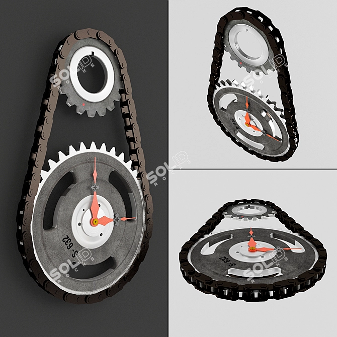 Chain Drive Custom Wall Clock 3D model image 1